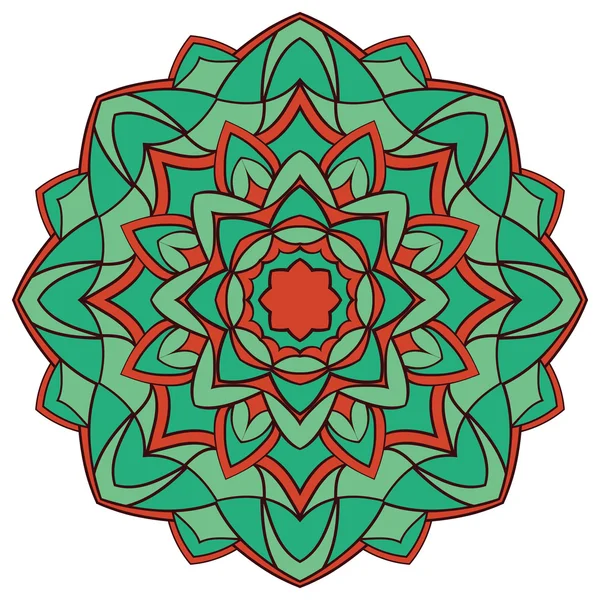 Turquoise mandala voor coloring boek. — Stockvector