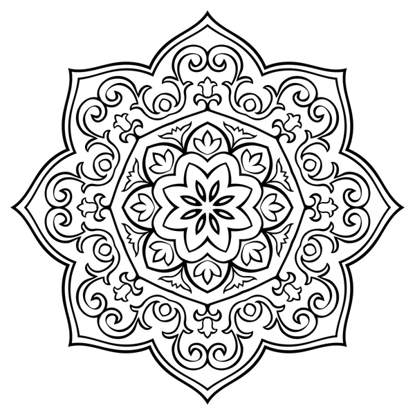 Mandala floral simple . — Archivo Imágenes Vectoriales