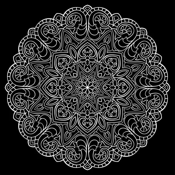 Mandala blanco ornamental . — Archivo Imágenes Vectoriales