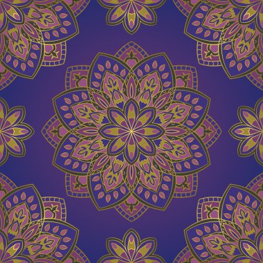 Mavi mandalalar desenle.