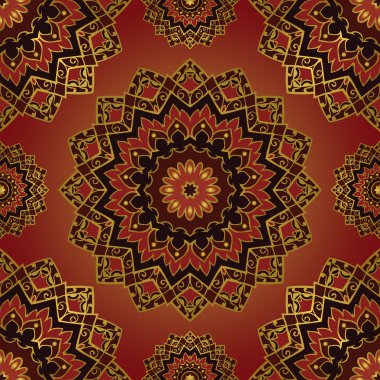 Mandala kırmızı desen.
