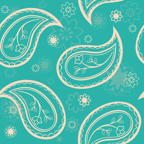 Modèle turquoise de paisley floral . — Image vectorielle