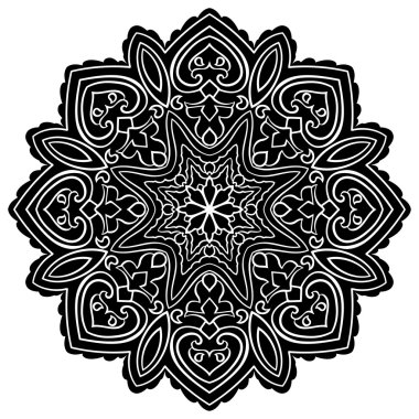Basit siyah mandala.
