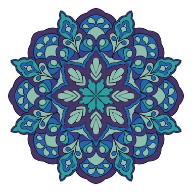 Mandala mavi tonlarında.