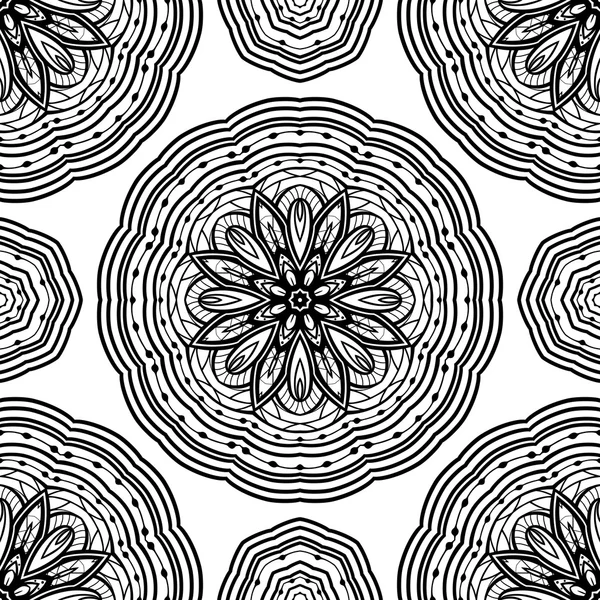 Seamless pattern of lacy  mandala. — Stock Vector