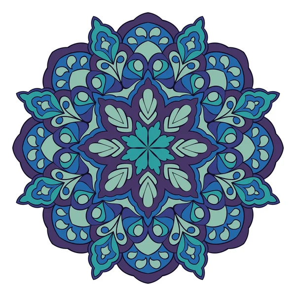 Mandala mavi tonlarında. — Stok Vektör