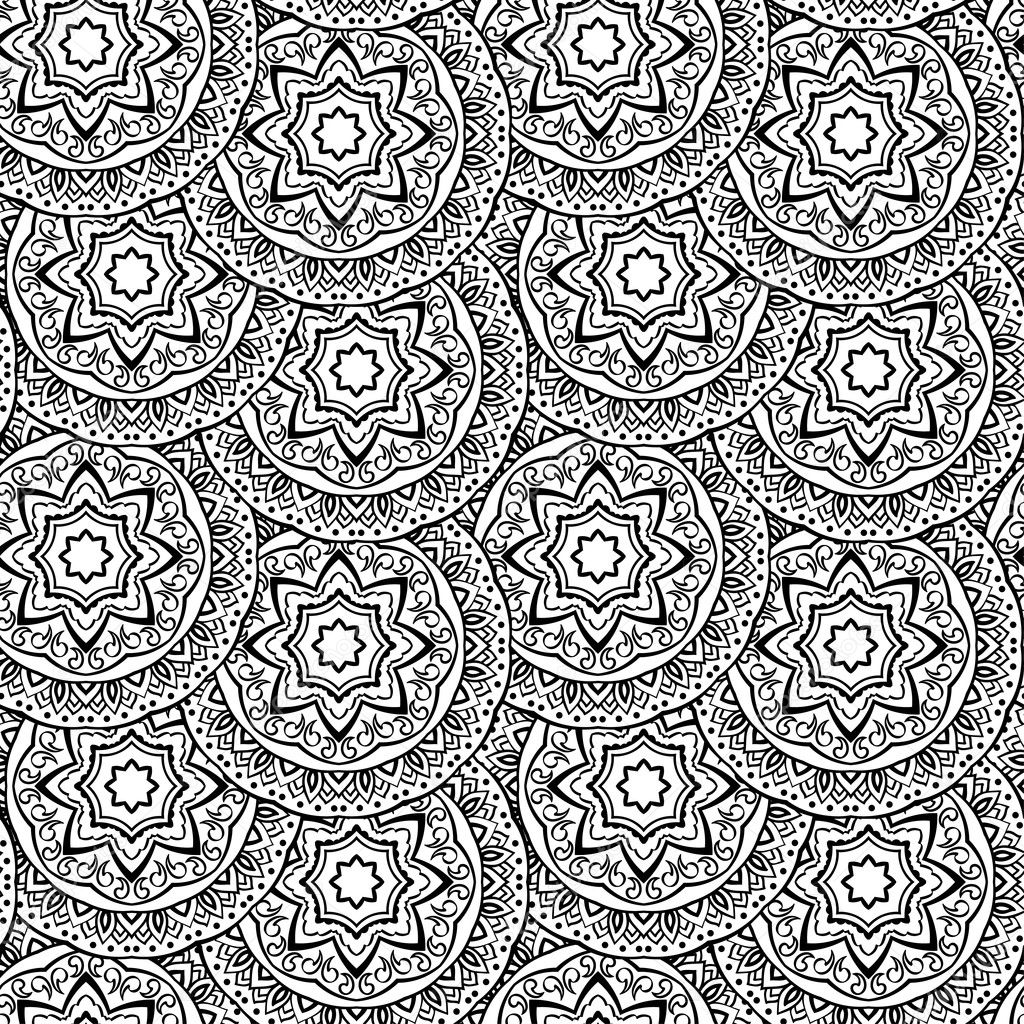 Ornamento Etnico Bianco E Nero Vettoriali Stock