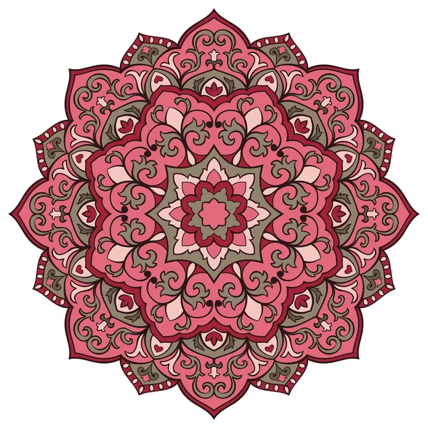 Mandala floral rosa . — Vetor de Stock