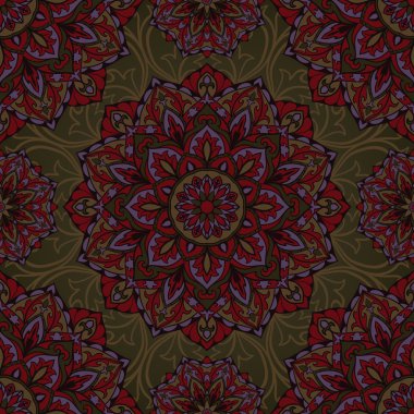 Mandalas süs koyu desen.