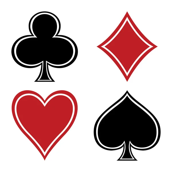 Set of playing card suits. — Stock Vector