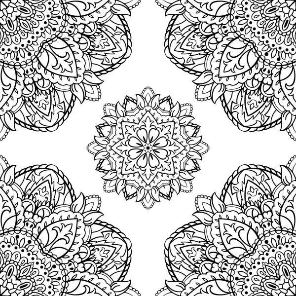 Floral pattern of mandalas. — Stock Vector
