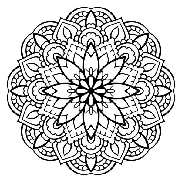 Mandala vectoriel noir et blanc . — Image vectorielle