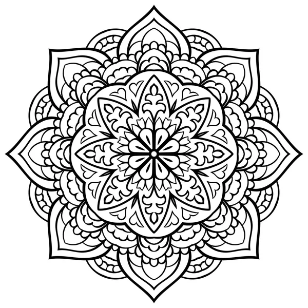 Vetor mandala preto e branco . —  Vetores de Stock