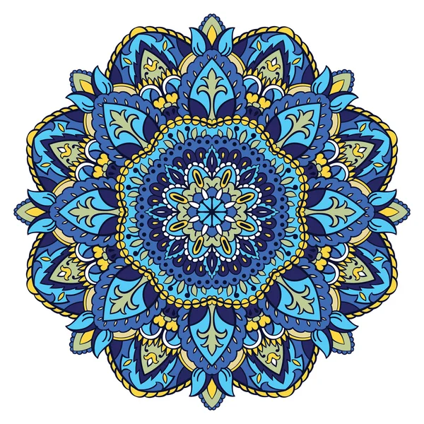 Квіткові синій Мандала . — стоковий вектор