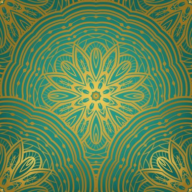 Altın ve turkuaz süs.