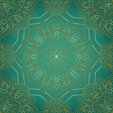 Turkuaz ve altın süsleme.