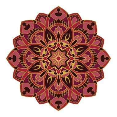Bordo vektör mandala.