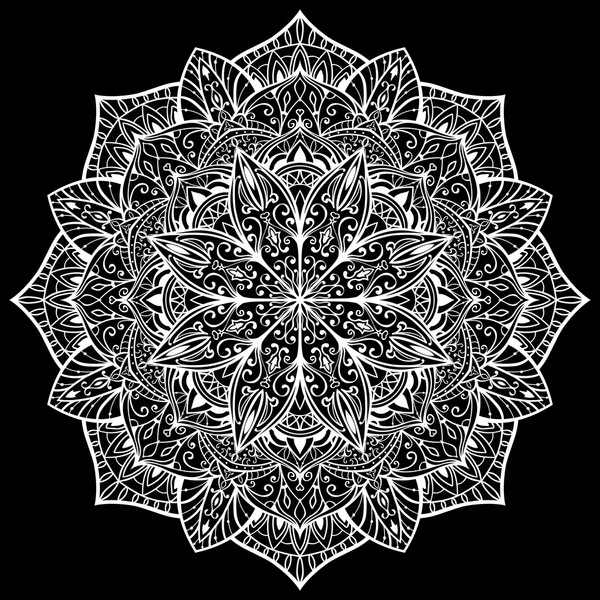 Mandala blanco ornamental . — Archivo Imágenes Vectoriales