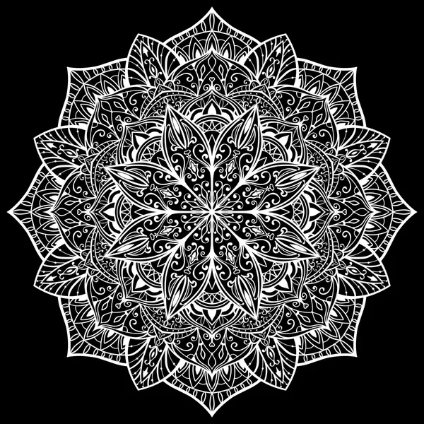 Mandala branca ornamental . —  Vetores de Stock