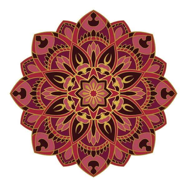 Bourgondische vector Mandala. — Stockvector