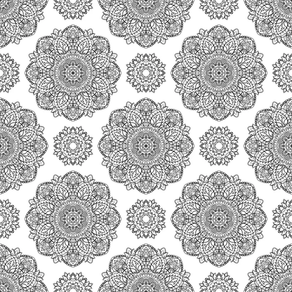 Blumenmuster von Mandalas. — Stockvektor