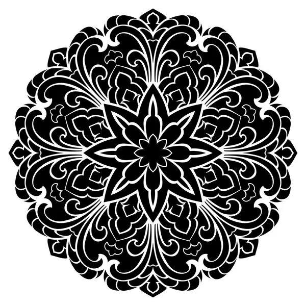 Mandala negro oriental . — Archivo Imágenes Vectoriales