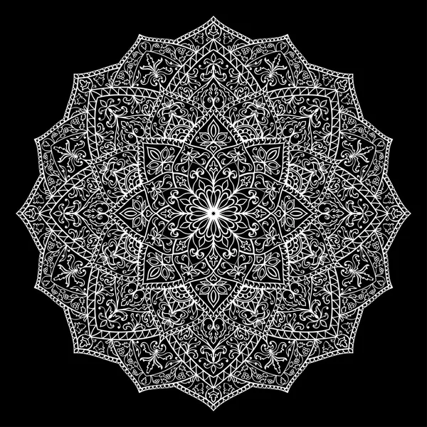 Mandala Vector branco . —  Vetores de Stock