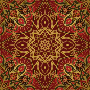 Kırmızı ve altın süsleme. 