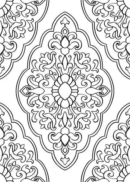 Oriental ornamento preto e branco . — Vetor de Stock