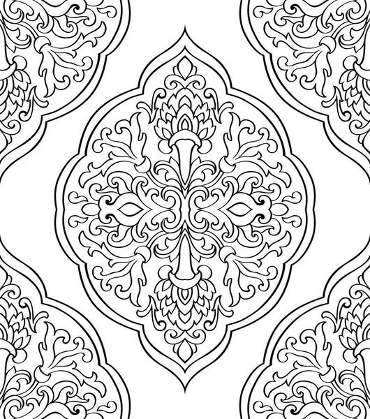 Ornamento oriental en blanco y negro . — Vector de stock