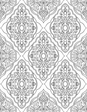 Siyah ve beyaz çiçek süsleme. 