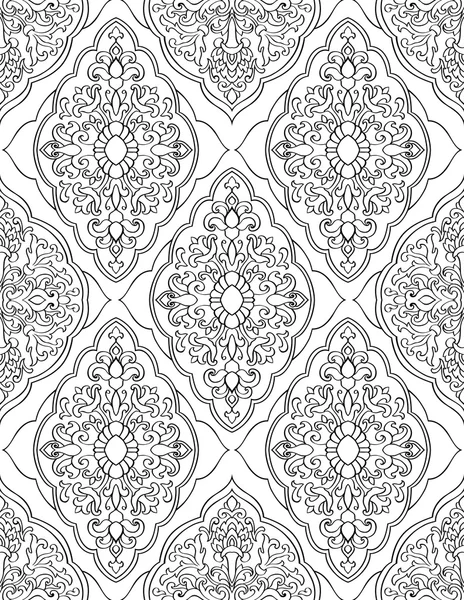 Ornamento floral preto e branco . — Vetor de Stock