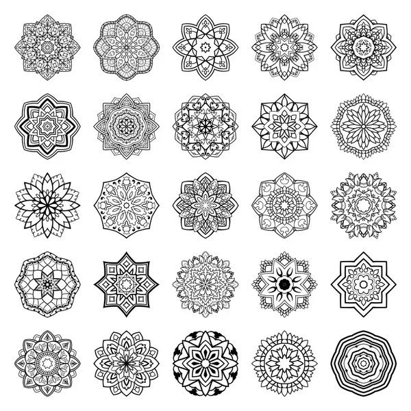 Conjunto de mandalas . — Archivo Imágenes Vectoriales