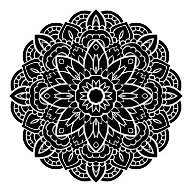 Vektör siyah mandala.