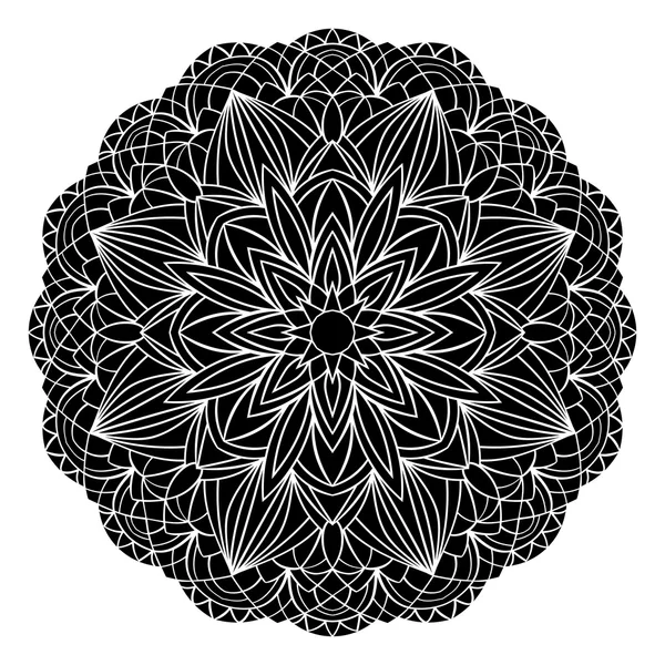 Siyah geometrik mandala. — Stok Vektör