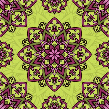 Lilas ve sarı süsleme.