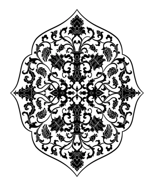 Medallón Floral Para Diseño Plantilla Para Alfombra Papel Pintado Textil — Vector de stock