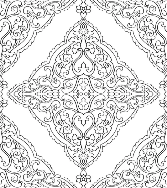 Abstract Pattern Damask Floral Filigree Ornament Black White Template Wallpaper Royalty Free Stock Illustrations