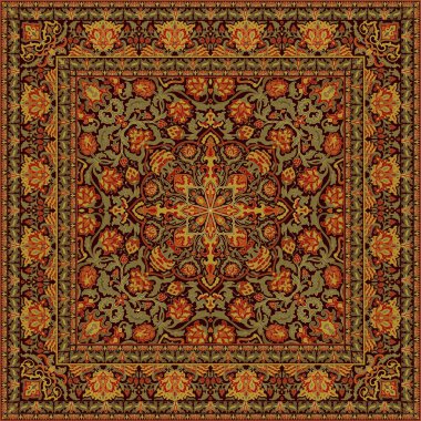 Tasarım için soyut madalyon. Beyaz zemin üzerinde nar bulunan süsler..