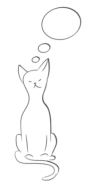 Pensive cat — Stock Vector
