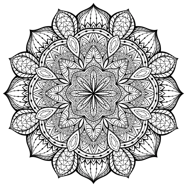 Gracieux, ornemental, vecteur, mandala sur fond blanc — Image vectorielle