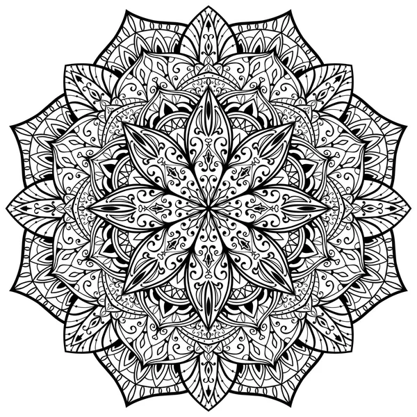 Vecteur, mandala orné sur fond blanc . — Image vectorielle