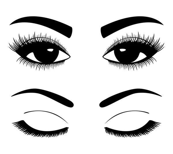Silhouettes des sourcils et des yeux — Image vectorielle