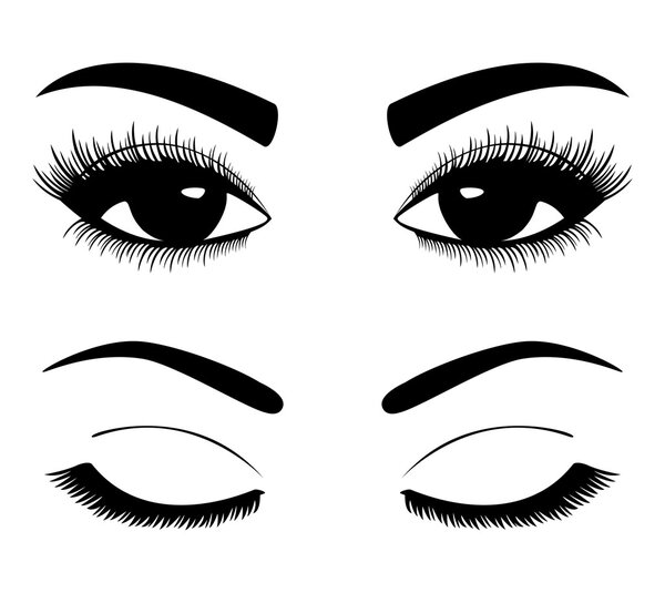 silhouettes of eyebrows and eyes