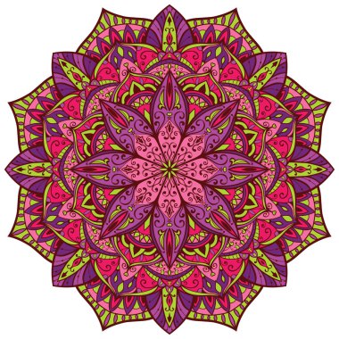 Vektör, parlak, renkli mandala.