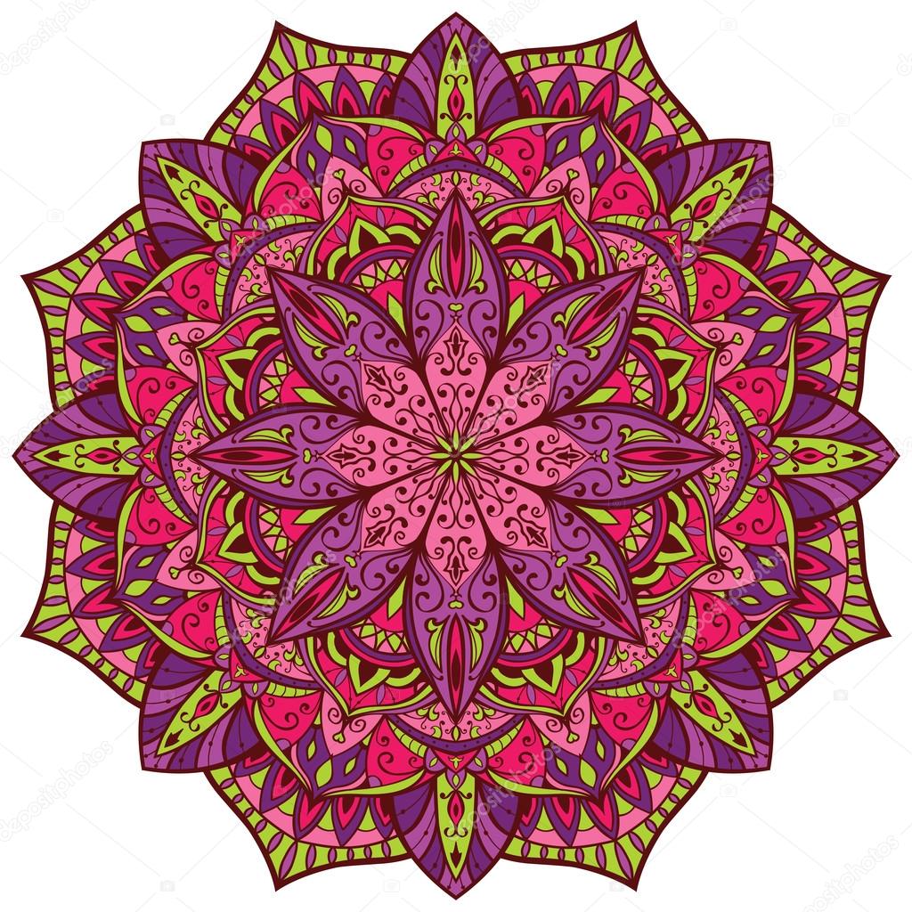 Vector, bright, colorful mandala.