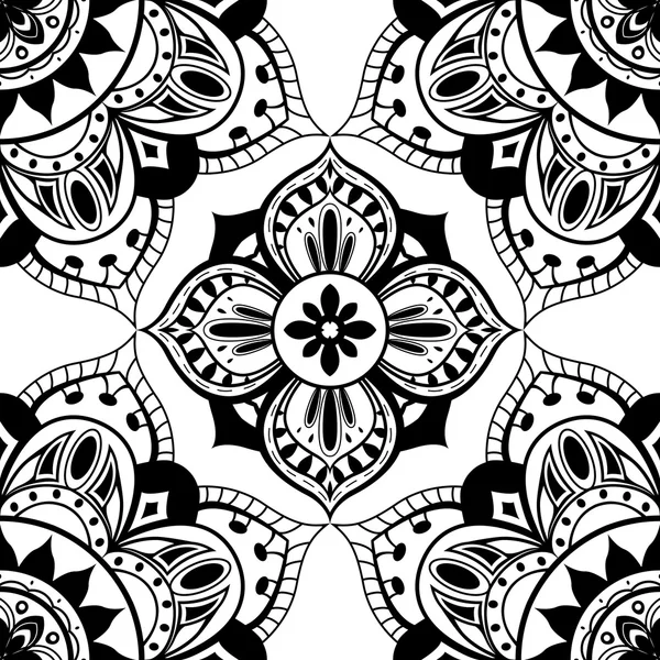 Nahtlose Tapete mit orientalischem symmetrischem Muster — Stockvektor
