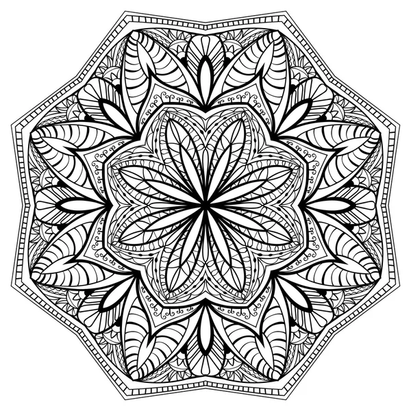 Mandala floral avec motif complexe — Image vectorielle