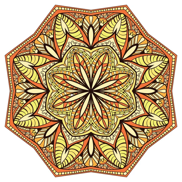 Mandala decorativo, floral, simétrico — Vector de stock