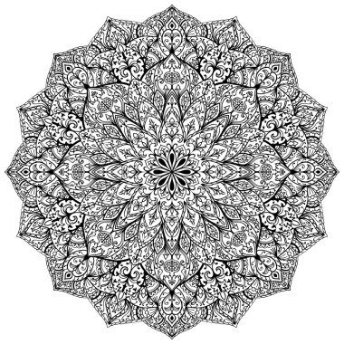 Vektör mandala çiçek süslemeli